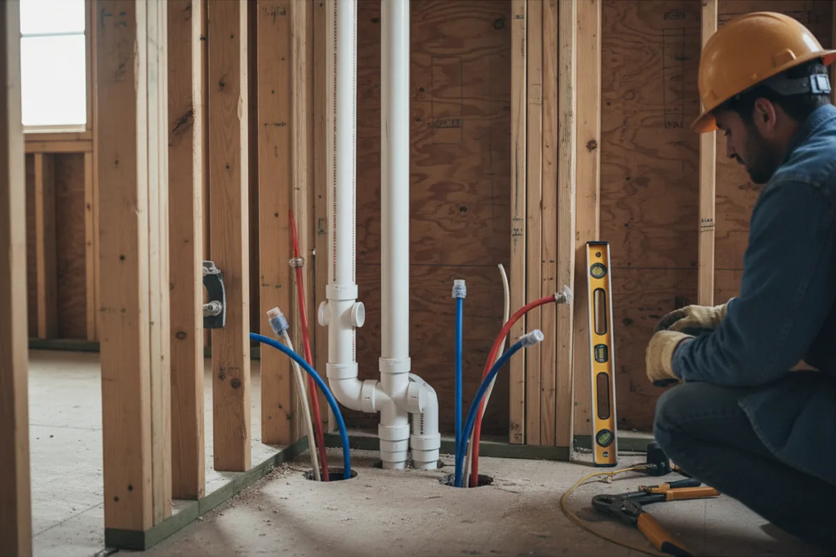 Drain and supply rough-in during Garbage Disposal Repair in Kentland